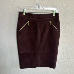 Faux Suede Brown Pencil Skirt Ivanka Trump